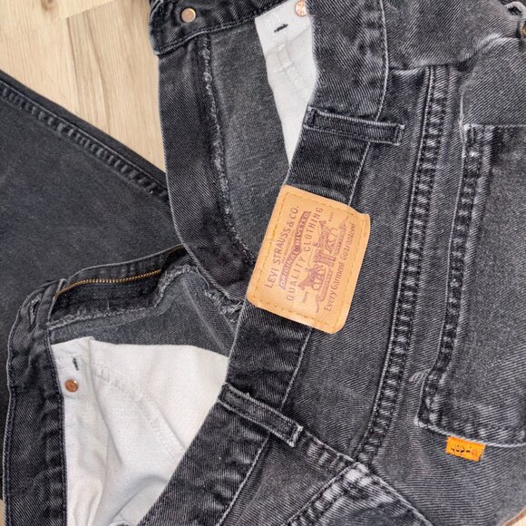 Vintage Levi Strauss Orange Tab Black Wash Mom Jeans 33 x 30 - Picture 6 of 7